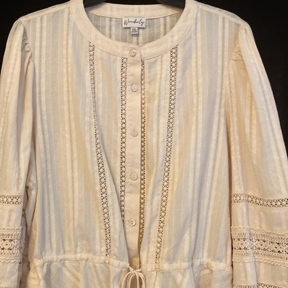 Wonderby woman’s blouse, long sleeves, size XXL. Cream color. - Picture 2 of 13